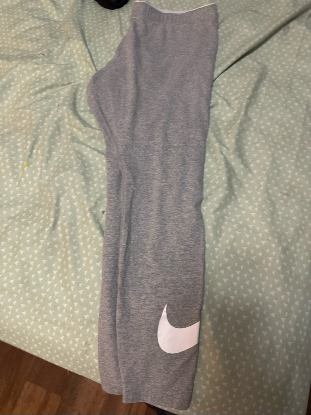 Nike Gray Leggings with White Swoosh